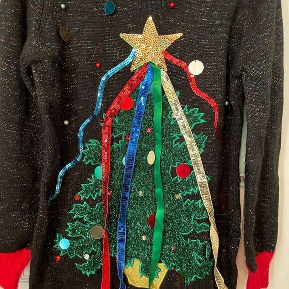 33 Degrees Holiday Christmas Christmas Tree Sweater S - Picture 3 of 9